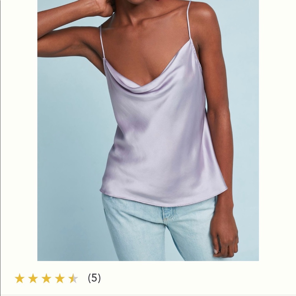Anthropologie Floreat lilac draped front silk cami